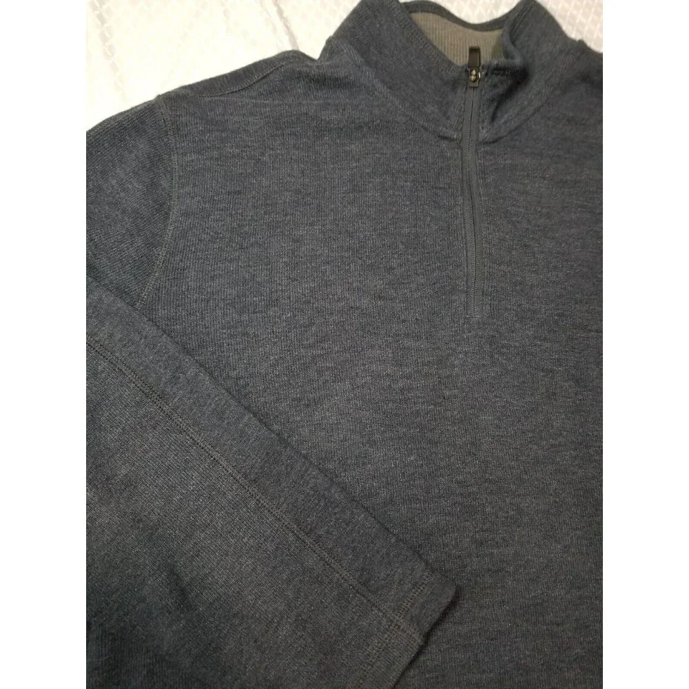 Eddie Bauer Shirt Mens XL Long Sleeve Quarter Zip Pullover Sweater Blue - Picture 4 of 8